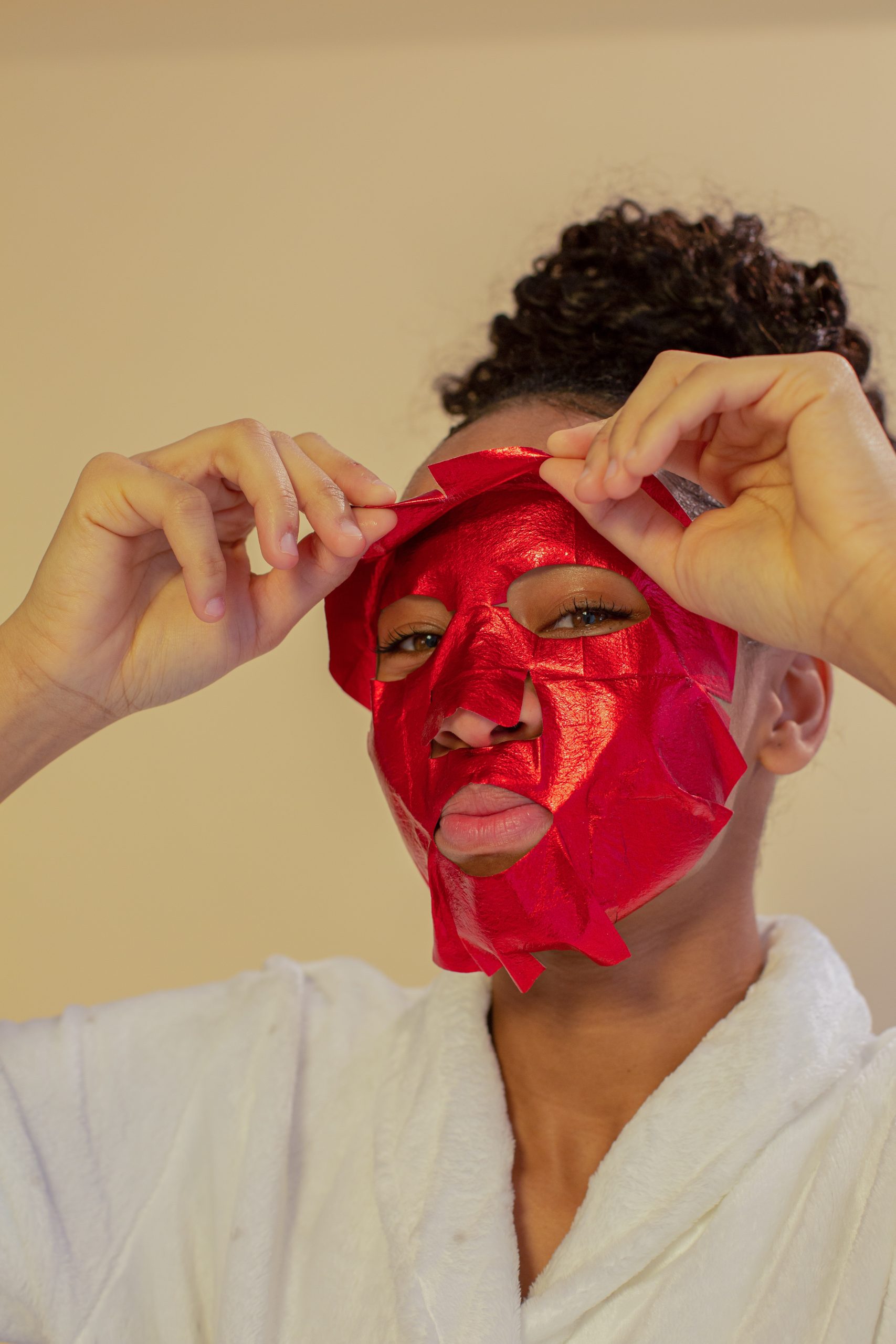 Masque tissu fruits rouges